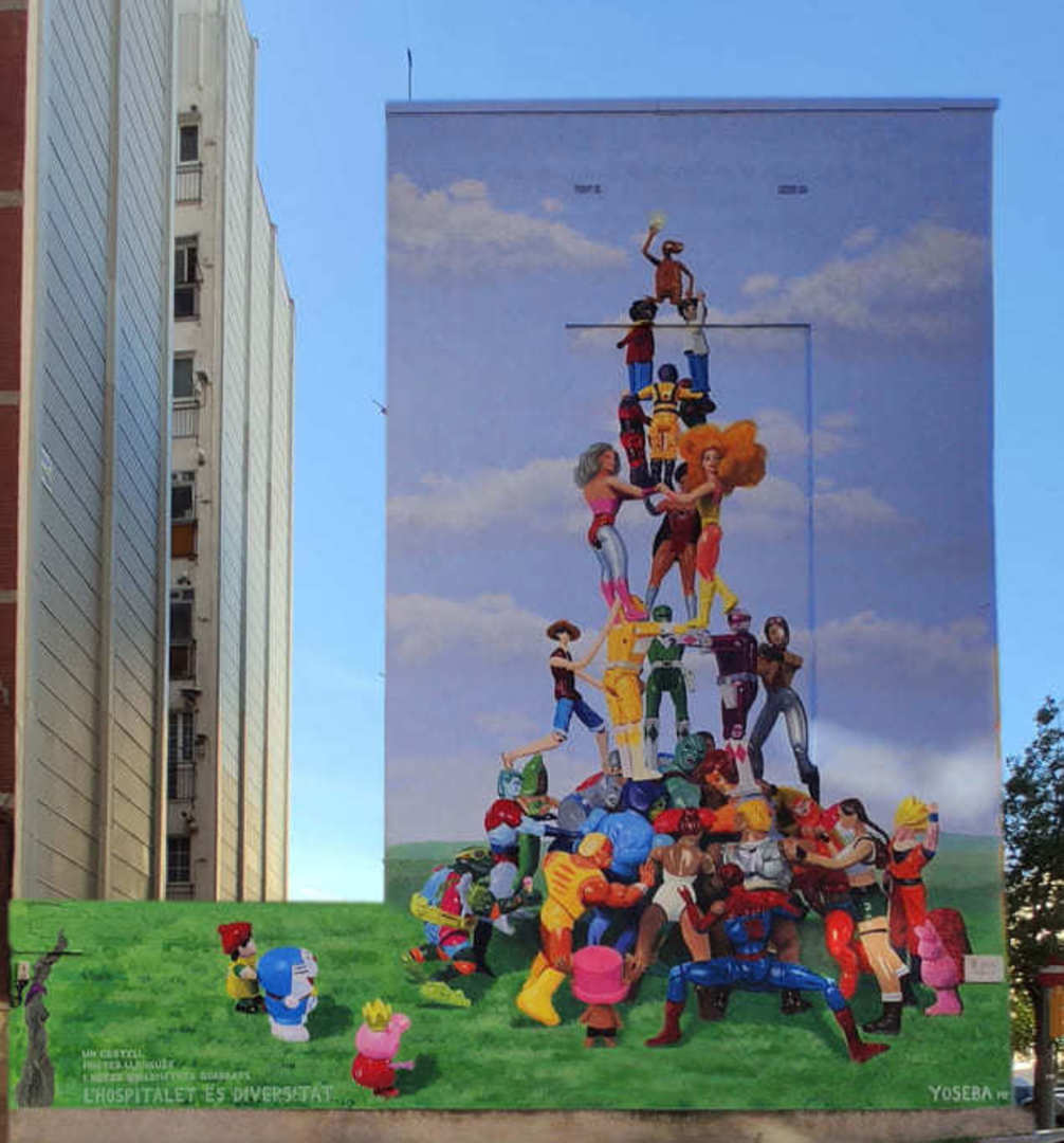 Wallspot Post - Yoseba MP ha realizado un mural de grandes dimensiones en l'Hospitalet