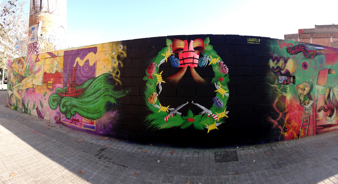 Wallspot - lacastillo -  CHRISTMAS WITHOUT SHELTER - Barcelona - Poble Nou - Graffity - Legal Walls - , , 