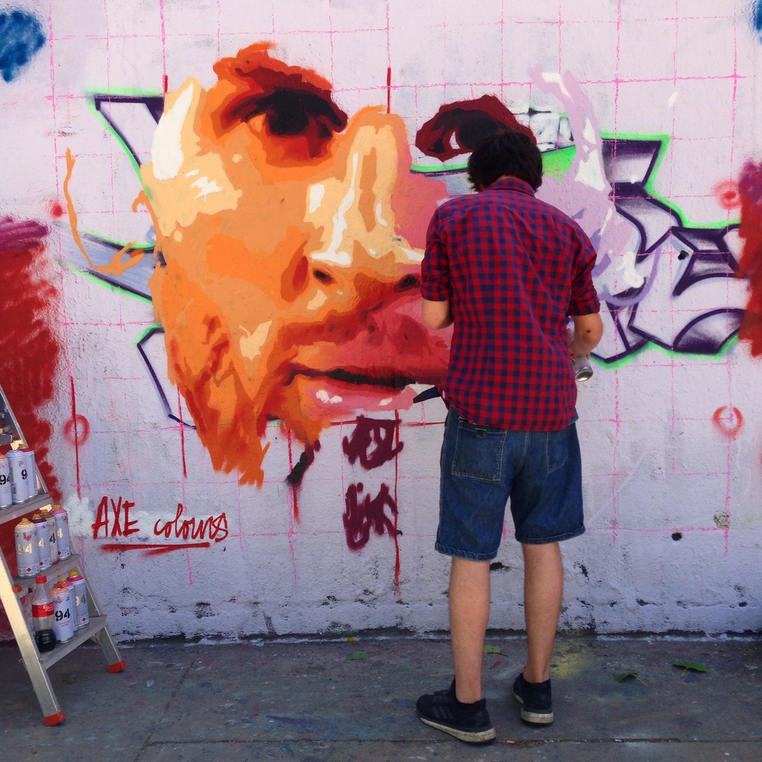 Wallspot - Rockaxson - Live painting Axe Colours - Barcelona - Tres Xemeneies - Graffity - Legal Walls - Il·lustració - Artist - AXE COLOURS