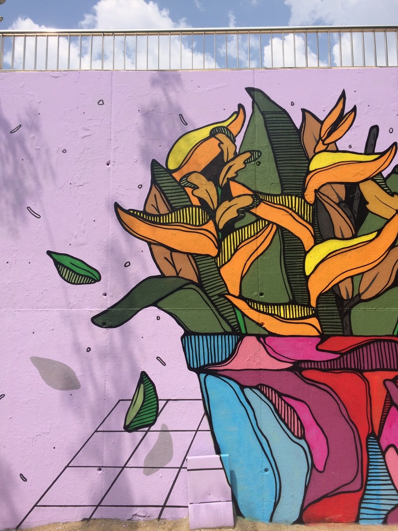 Wallspot - Ekosaurio - Flower Pot - Barcelona - Mas Guinardó - Graffity - Legal Walls - Ilustración