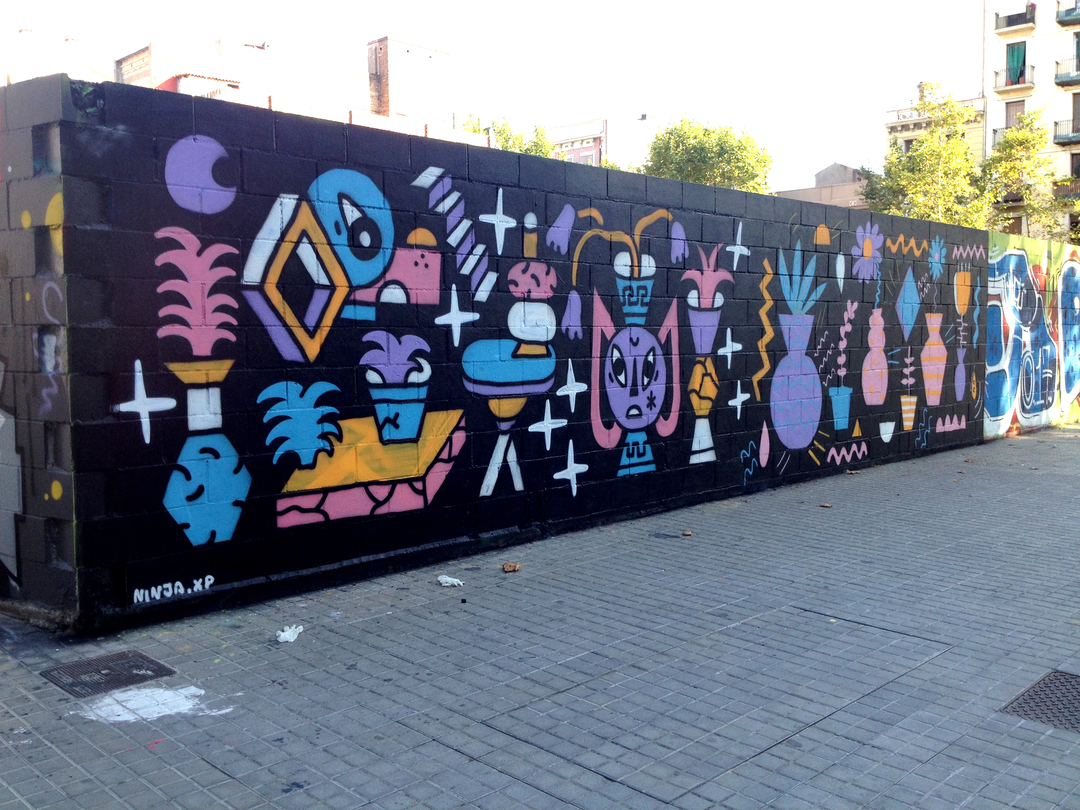 Wallspot - EmilyE - EmilyE & NinjaXpert - Barcelona - Selva de Mar - Graffity - Legal Walls - Il·lustració, Altres