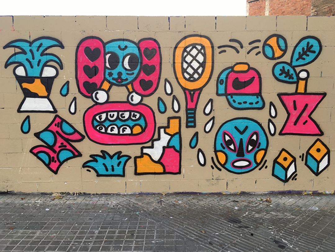 Wallspot - EmilyE - Poble Nou - EmilyE & NinjaXpert - Barcelona - Poble Nou - Graffity - Legal Walls - Ilustración