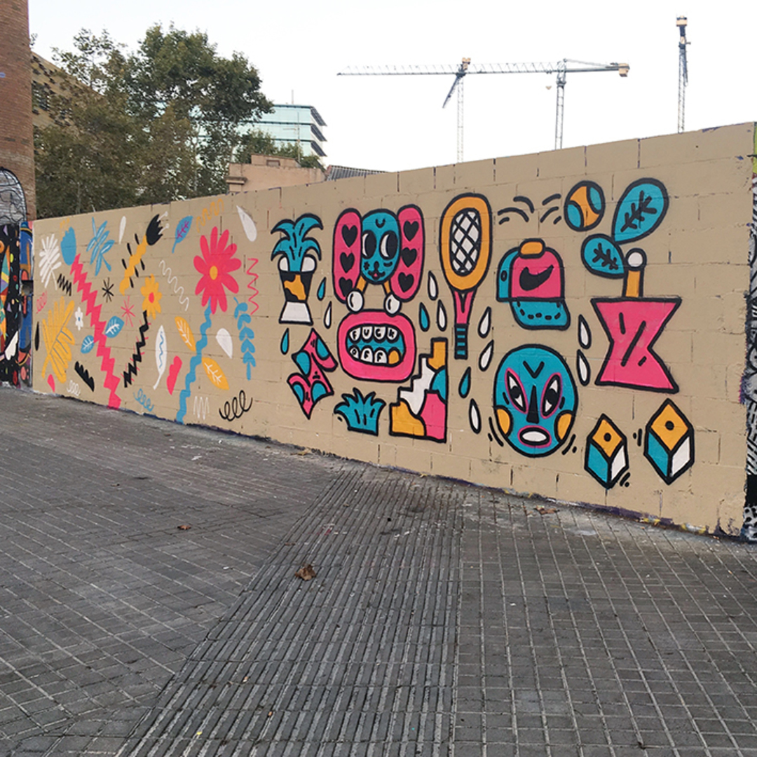Wallspot - EmilyE - Poble Nou - EmilyE & NinjaXpert - Barcelona - Poble Nou - Graffity - Legal Walls - Il·lustració