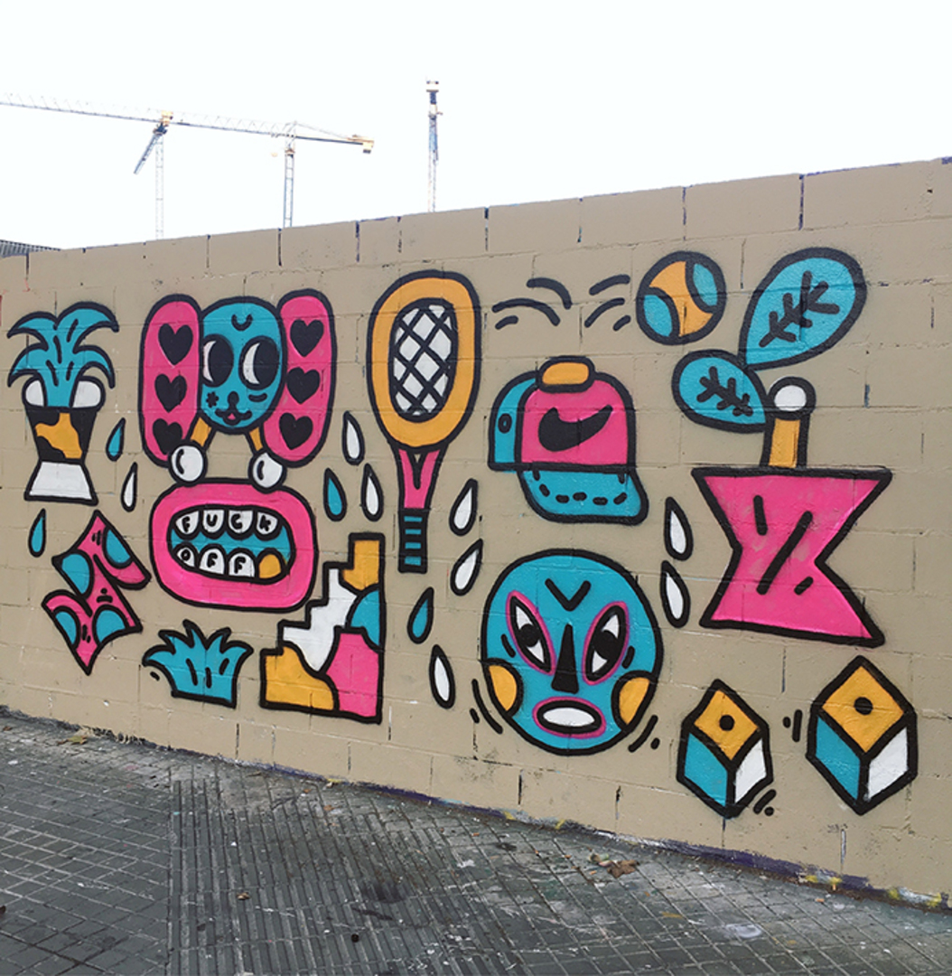 Wallspot - EmilyE - Poble Nou - EmilyE & NinjaXpert - Barcelona - Poble Nou - Graffity - Legal Walls - Ilustración