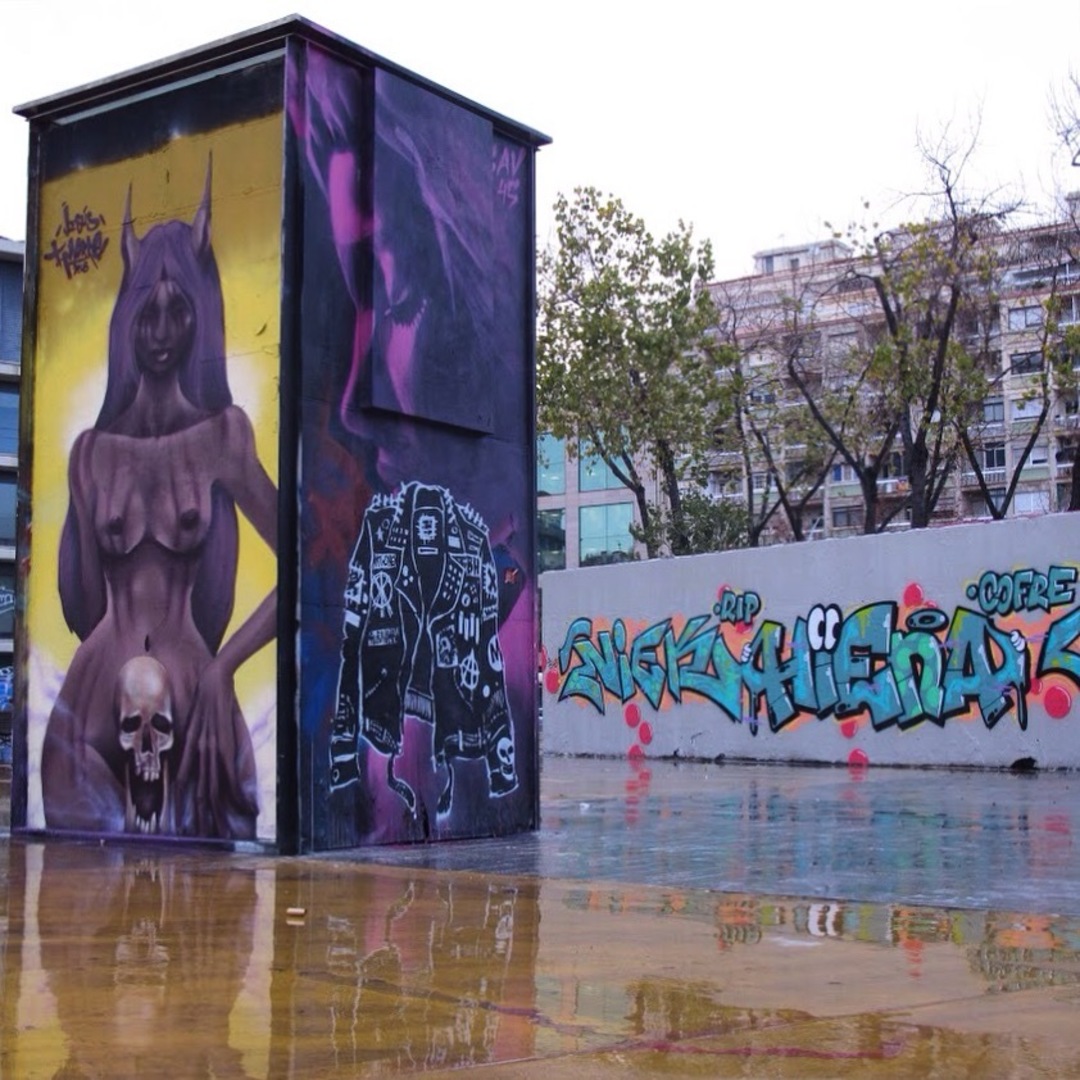 Wallspot - Rockaxson - VENUS & MARTE By JESUS_TMORRE & SAV45 - Barcelona - Tres Xemeneies - Graffity - Legal Walls - Il·lustració - Artist - Jesustmorre