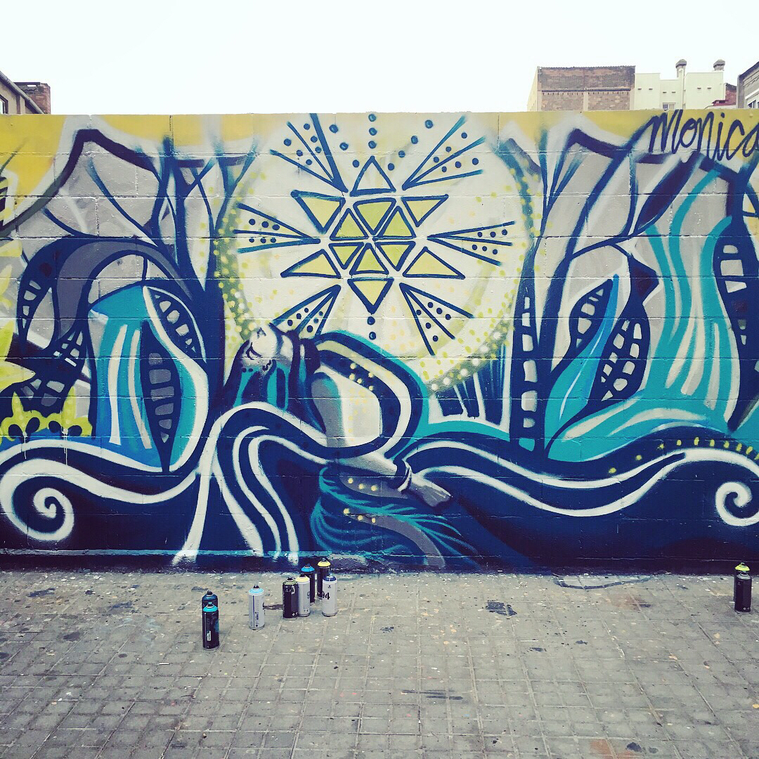 Wallspot - MoNicaLaLuna -  - Barcelona - Poble Nou - Graffity - Legal Walls - Ilustración