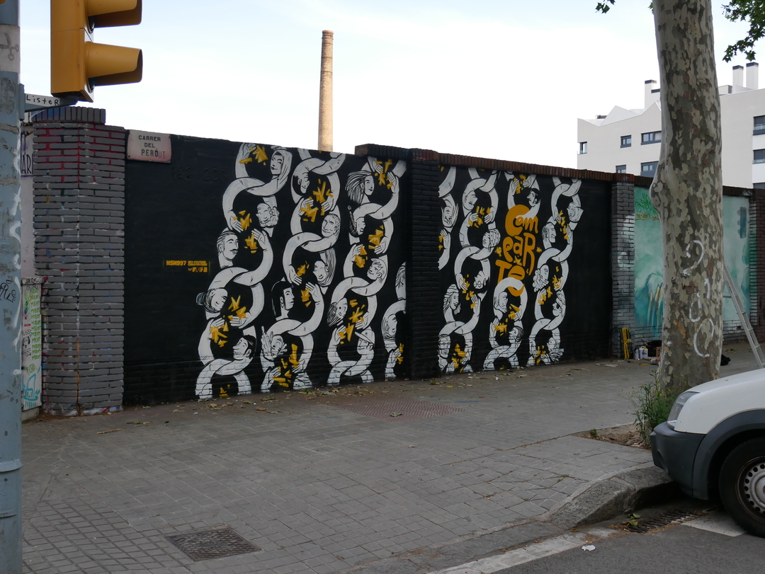 Wallspot - nsn997 - COMPARTE - Barcelona - Selva de Mar - Graffity - Legal Walls - Il·lustració, Stencil, Altres