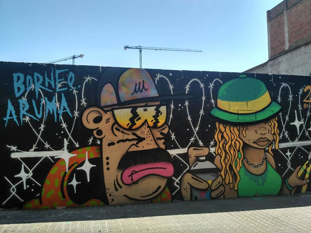 Wallspot - evalop - Auma - Borneo Art - Barcelona - Poble Nou - Graffity - Legal Walls - Illustration - Artist - Borneo Modofoker