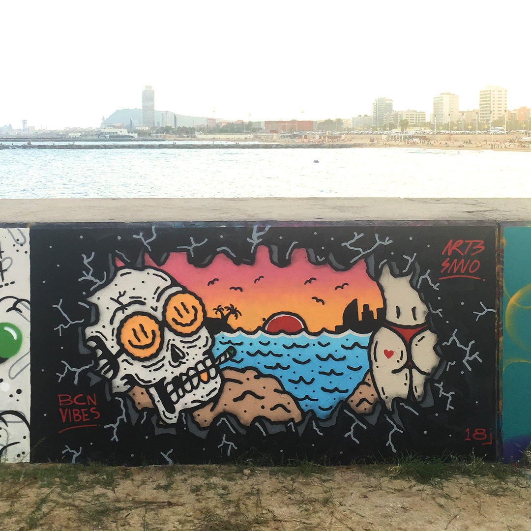 Wallspot - art3sano - Forum beach - art3sano - Barcelona - Forum beach - Graffity - Legal Walls - Altres