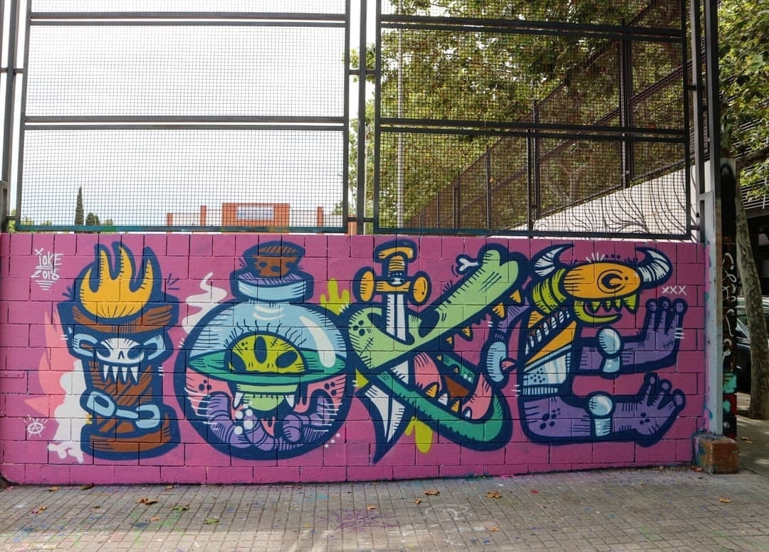Wallspot - senyorerre3 - Art IOKE - Barcelona - Drassanes - Graffity - Legal Walls - Lletres, Il·lustració