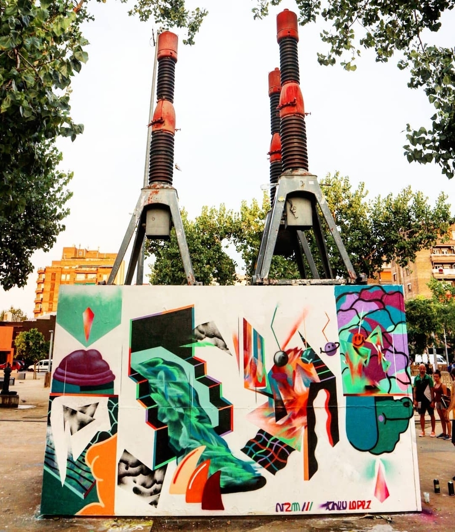 Wallspot - senyorerre3 - Art THEO LOPEZ & V2M - Barcelona - Tres Xemeneies - Graffity - Legal Walls - , 