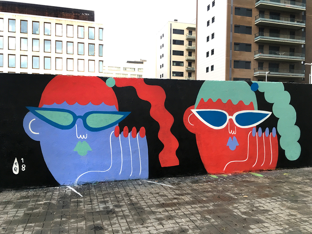 Wallspot - EmilyE - PowerPuffs - Barcelona - Poble Nou - Graffity - Legal Walls - Il·lustració
