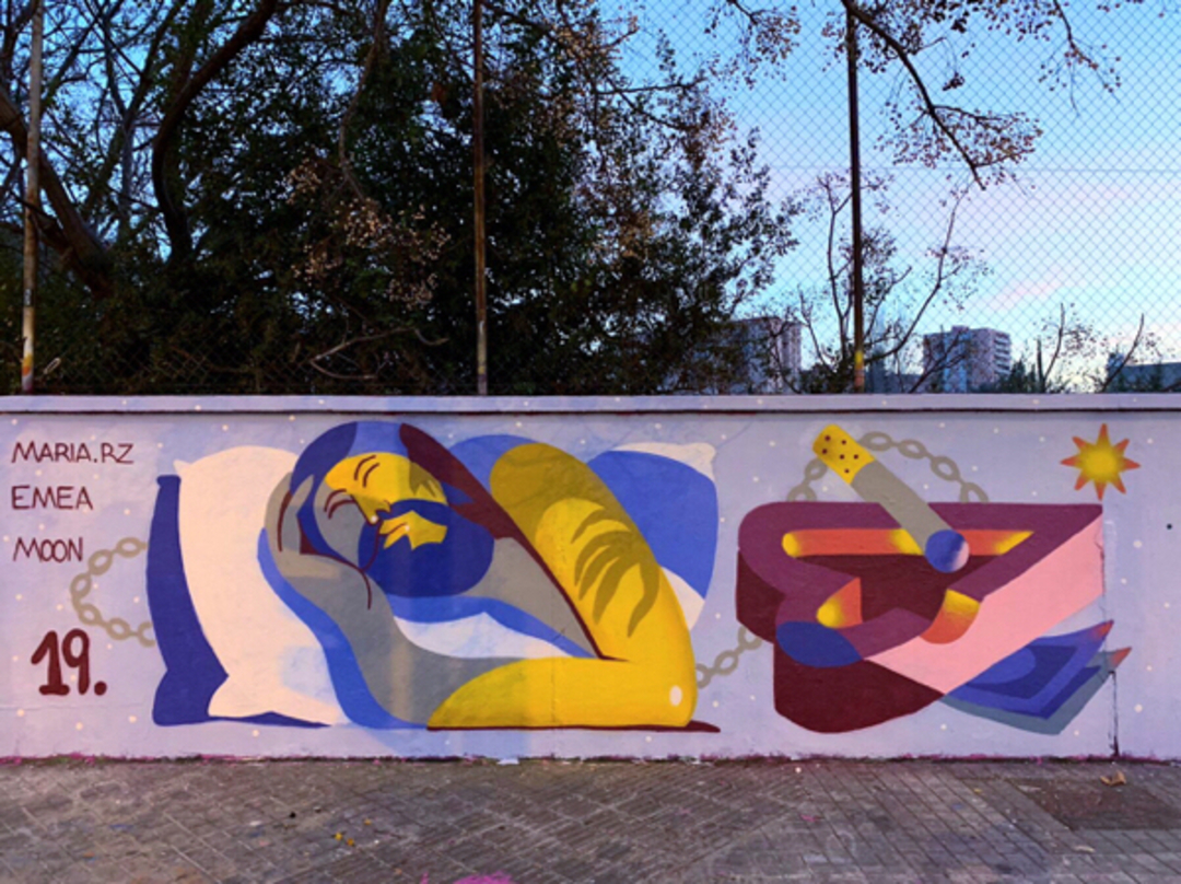 Wallspot - Maruhrz - NIGHTMARES with Emea - Barcelona - Agricultura - Graffity - Legal Walls - Il·lustració