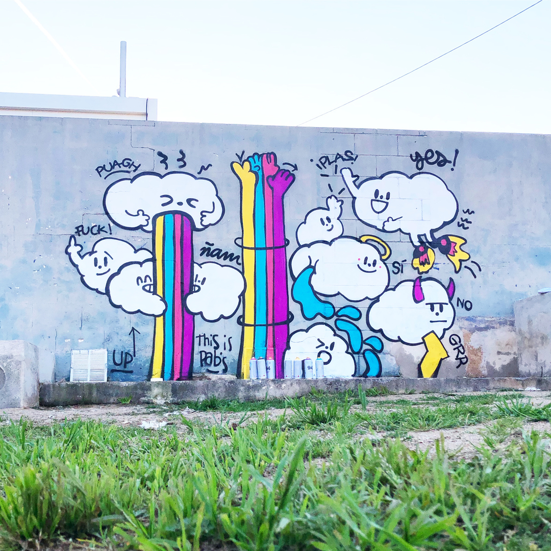 Wallspot - pabs - En las nubes - Barcelona - Parc de la Bederrida - Graffity - Legal Walls - 