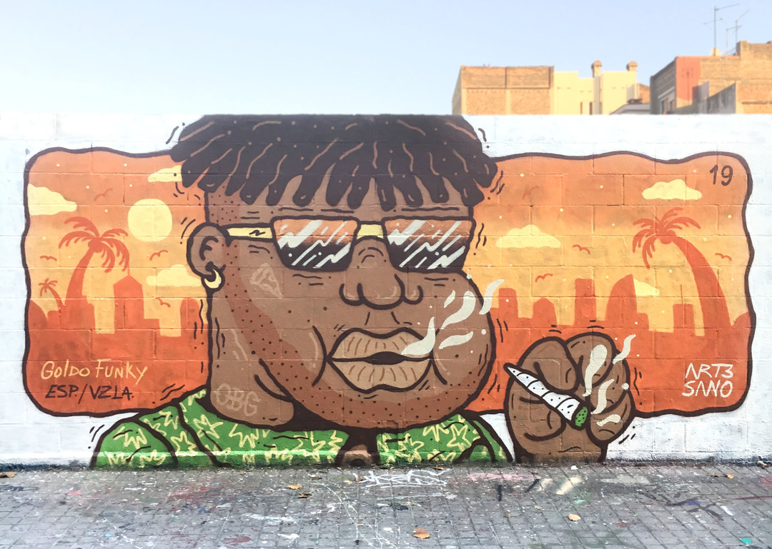 Wallspot - art3sano - Goldo Funky aka Akapellah - Barcelona - Poble Nou - Graffity - Legal Walls - Illustration