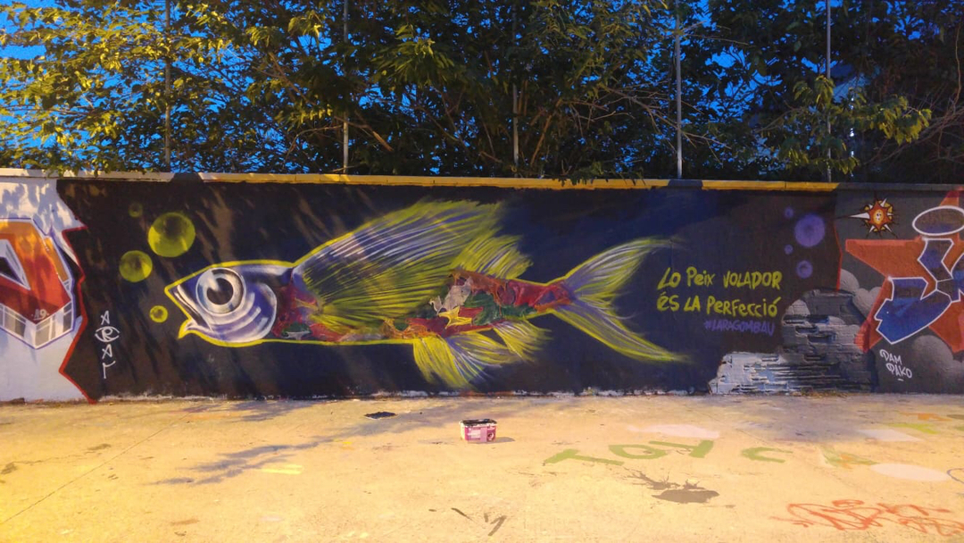 Wallspot - araL - lo peix volador - Barcelona - Agricultura - Graffity - Legal Walls - Ilustración