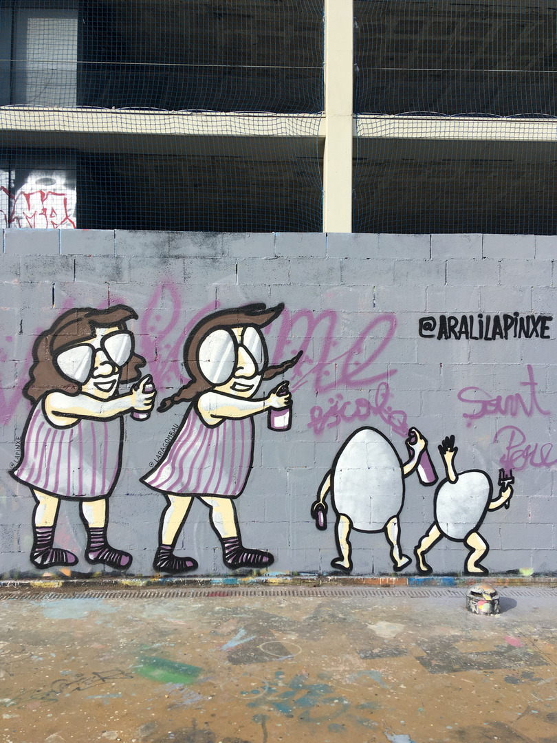 Wallspot - araL - escola st.pere claver - Barcelona - Tres Xemeneies - Graffity - Legal Walls - Illustration