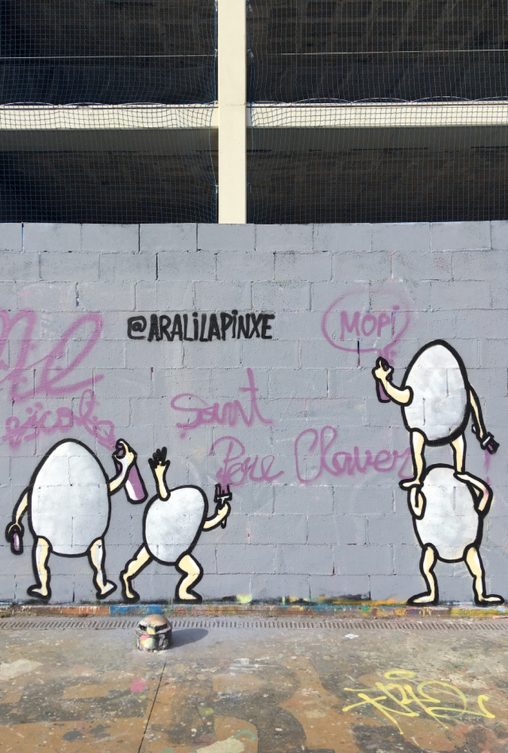Wallspot - araL - escola st.pere claver - Barcelona - Tres Xemeneies - Graffity - Legal Walls - Ilustración