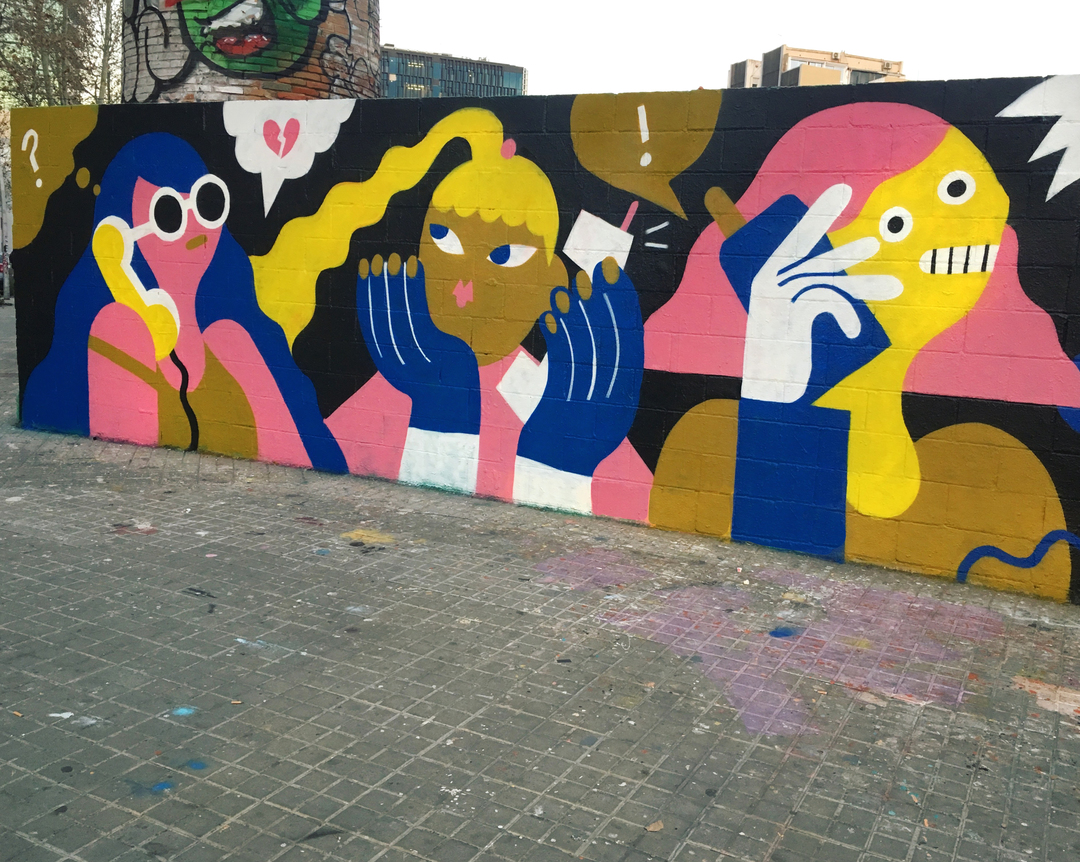 Wallspot - EmilyE - Girl Talk - Barcelona - Selva de Mar - Graffity - Legal Walls - Illustration