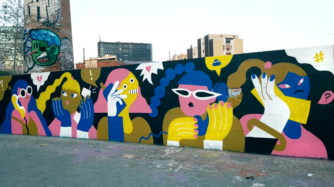 Wallspot - EmilyE - Girl Talk - Barcelona - Selva de Mar - Graffity - Legal Walls - Illustration