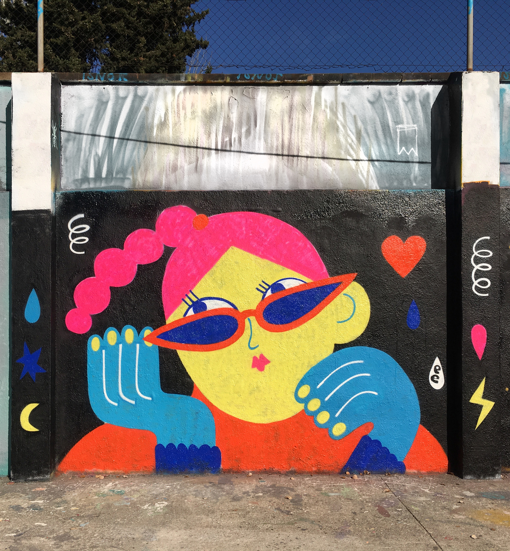 Wallspot - EmilyE - Emoji Heart - Barcelona - Agricultura - Graffity - Legal Walls - Illustration