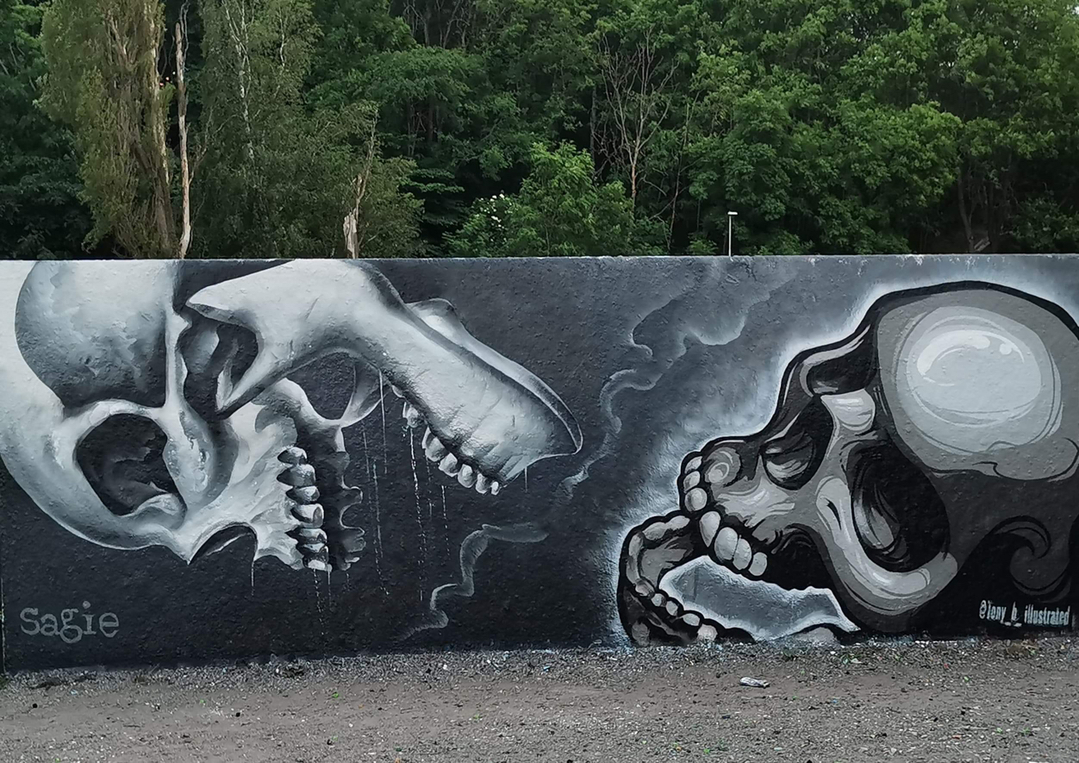 Wallspot - Draken skulls by Tony-b and Sagie 