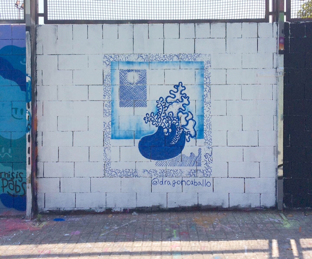 Wallspot - Yoshi - Blue moon - Barcelona - Drassanes - Graffity - Legal Walls - Il·lustració