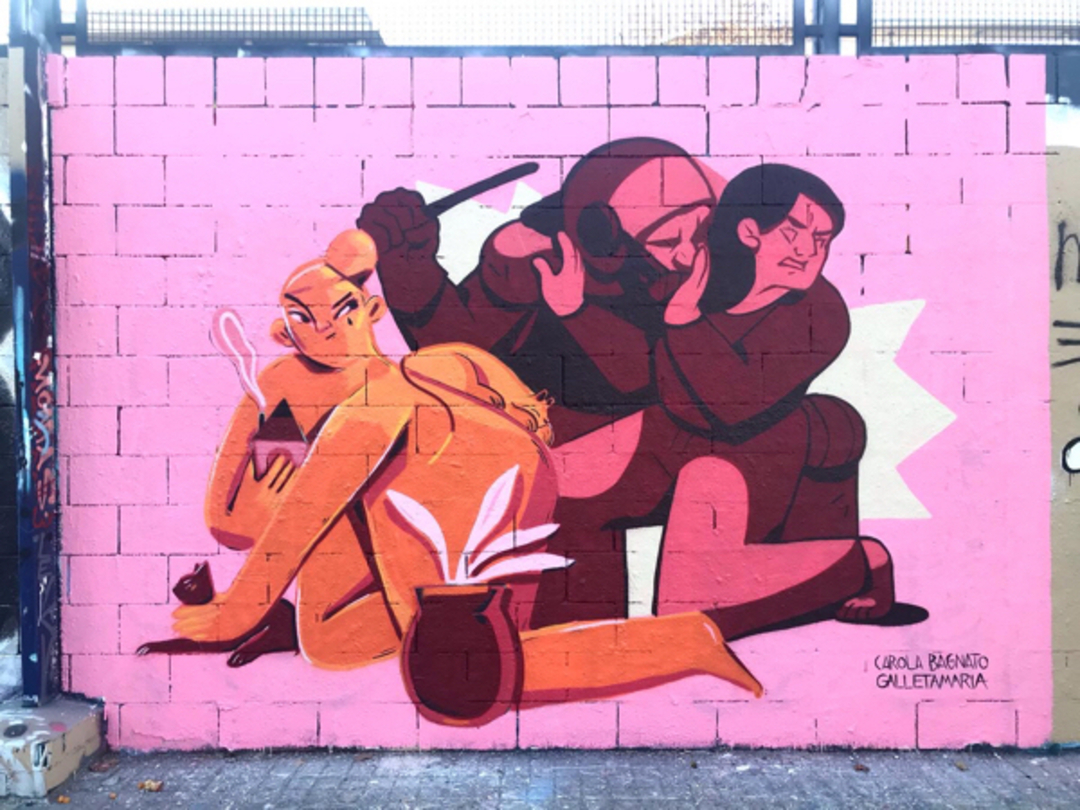 Wallspot - Carola Bagnato - Muro colaboración con Galleta Maria  - Barcelona - Drassanes - Graffity - Legal Walls - 