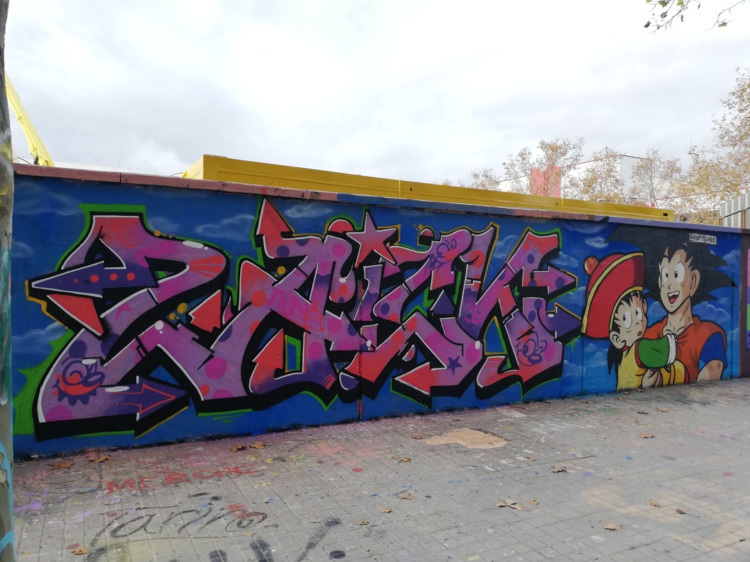 Wallspot - zaick - Goku y su churumbel - Barcelona - Agricultura - Graffity - Legal Walls - Letras