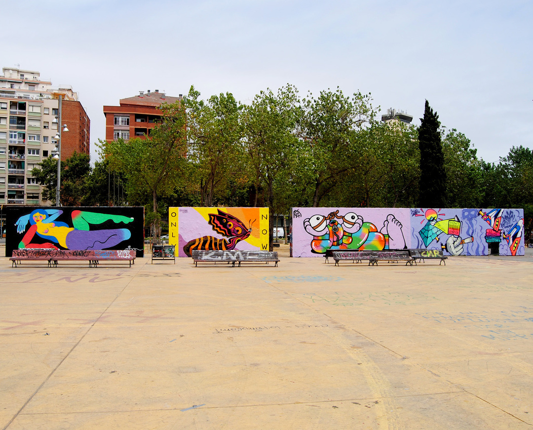 Wallspot - Inventura Studio - Efímero #12 - Barcelona - Tres Xemeneies - Graffity - Legal Walls - Lletres, Il·lustració, Stencil