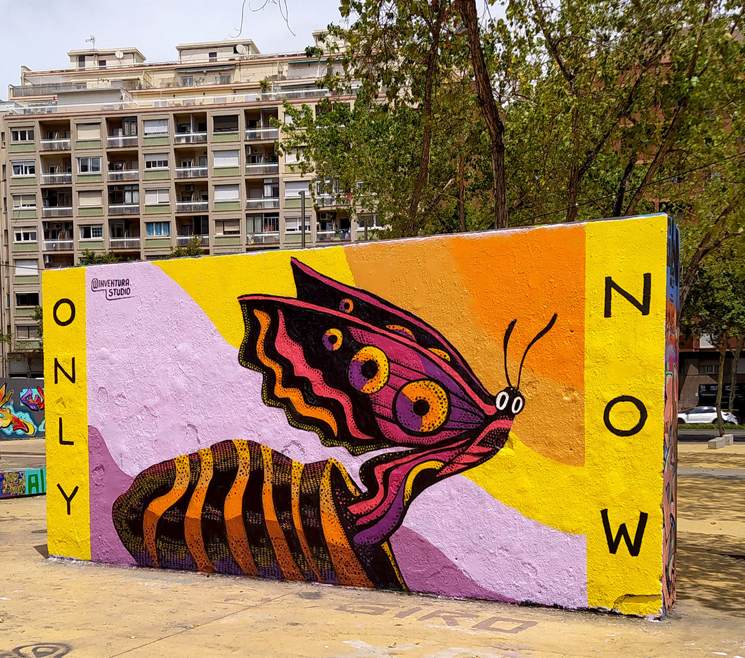Wallspot - Inventura Studio - Efímero #12 - Barcelona - Tres Xemeneies - Graffity - Legal Walls - Lletres, Il·lustració, Stencil