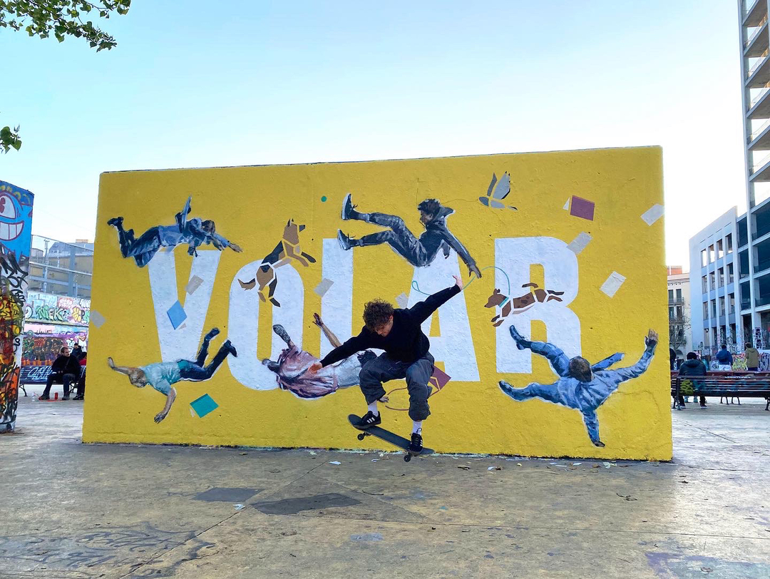 Wallspot - nuriatoll - VOLAR / colab con @ricebarcelona - Barcelona - Tres Xemeneies - Graffity - Legal Walls - Letters, Illustration, Stencil