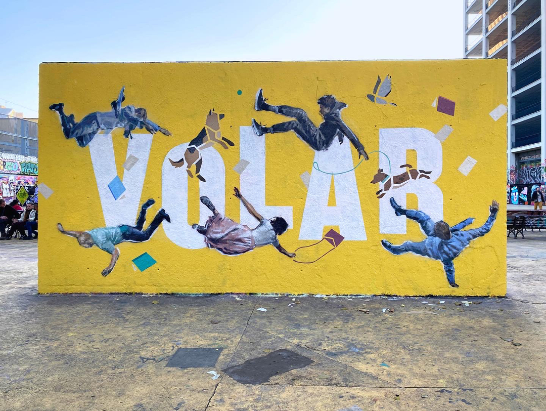 Wallspot - nuriatoll - VOLAR / colab con @ricebarcelona - Barcelona - Tres Xemeneies - Graffity - Legal Walls - Lletres, Il·lustració, Stencil