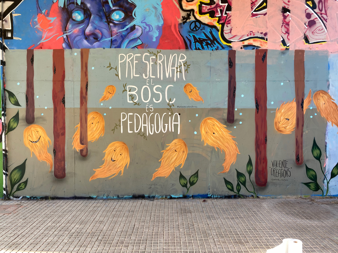 Wallspot - Valiente Creations - PRESERVAR EL BIS ÉS PEDAGOGIA - Sant Cugat - Volpelleres - Graffity - Legal Walls - Ilustración