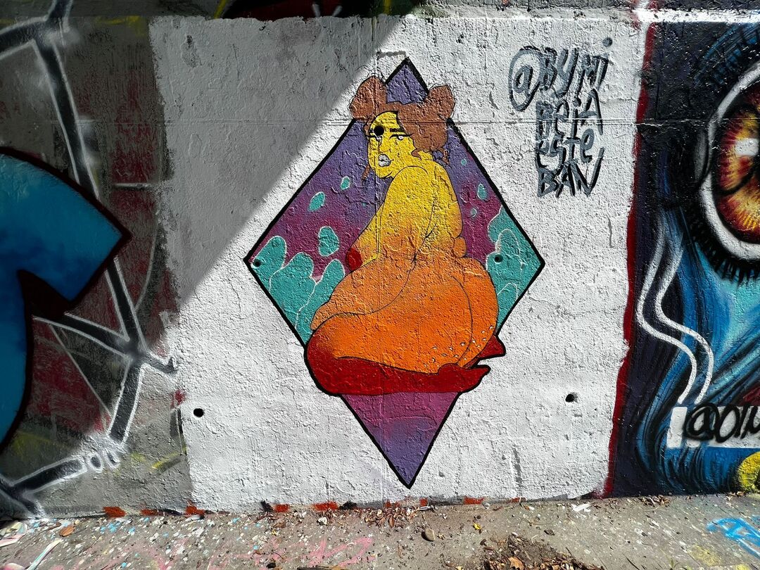 Wallspot - bymireiaesteban - LA REINA  - Barcelona - Skate Park les corts - Graffity - Legal Walls - Ilustración