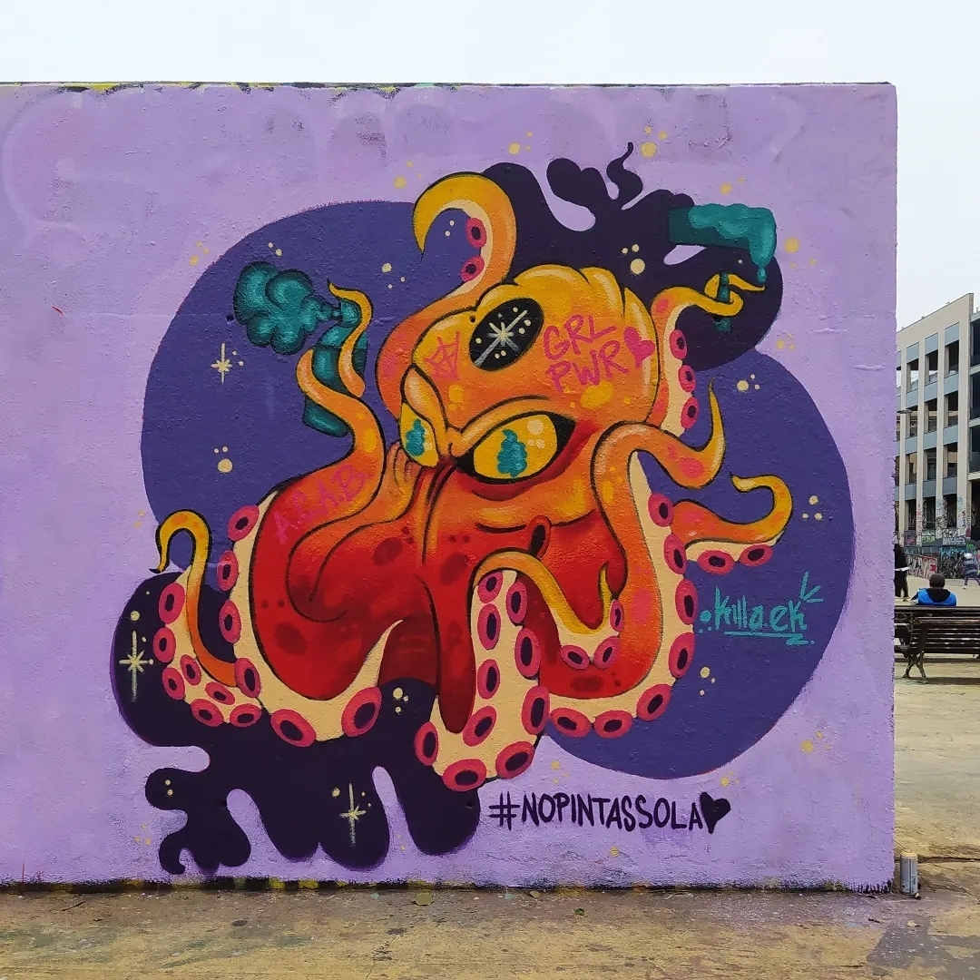 Wallspot - Killa.Ek - Pulpa #NoPintasSola - Barcelona - Tres Xemeneies - Graffity - Legal Walls - Il·lustració