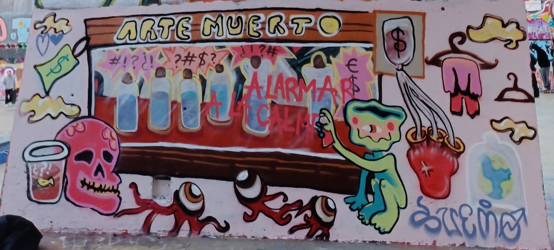 Wallspot - Del Reves - ALARMAR a la CALMA - Barcelona - Parallel wall - Graffity - Legal Walls - Illustration