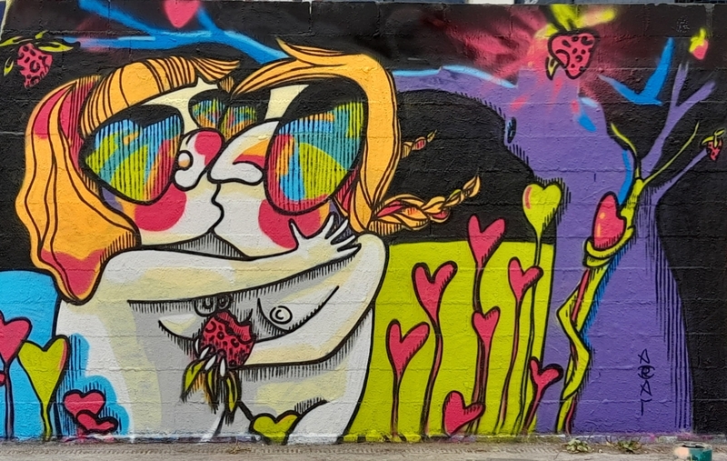 Wallspot - araL - Eva&Eva al jardi del freser - Barcelona - Parallel wall - Graffity - Legal Walls - Ilustración