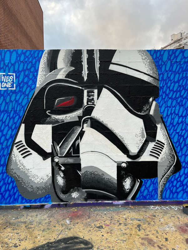 Wallspot - ives.one - stormtrooper/darthvader - Barcelona - Tres Xemeneies - Graffity - Legal Walls - Illustration