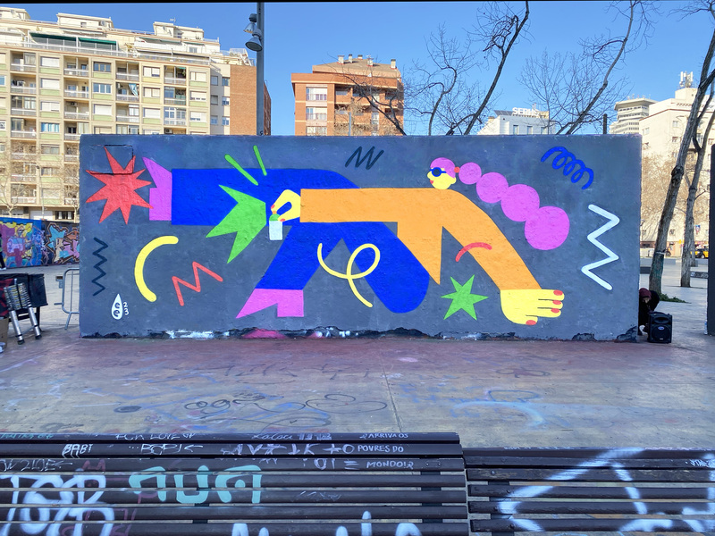 Wallspot - EmilyE - Womart Jam - Barcelona - Tres Xemeneies - Graffity - Legal Walls - Il·lustració