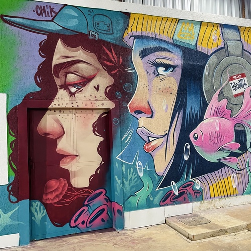 Wallspot -Torquatto - Faces  - Angelopolis - Muro de burbujas - Graffity - Legal Walls - Il·lustració
